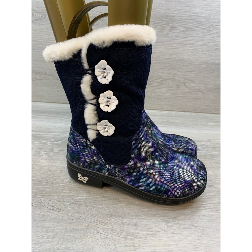 Alegria by PG Lite Women's Winter‎ Boots Nanook Blue Multi Floral 5.5 Shoes
